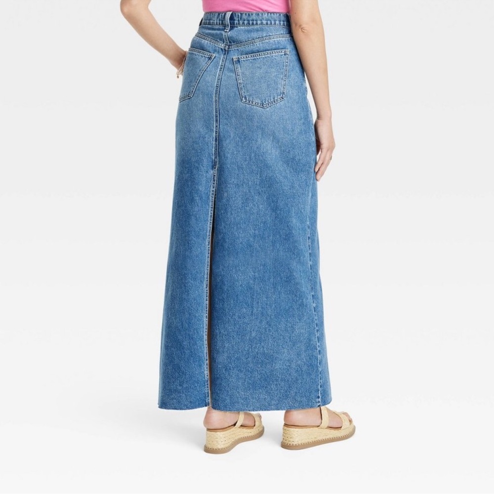 NWT Universal Thread High Waist Denim Maxi Skirt - Picture 3 of 7